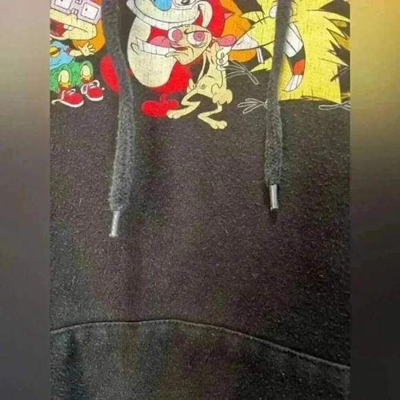 Nickelodeon Black Splat Pullover Hoodie with 90’s characters size. XL - Picture 4 of 8